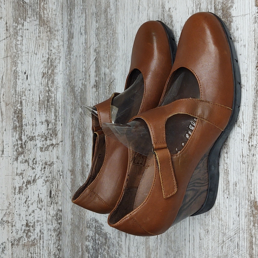🟥Sz 41 NWOT Sanita Matilda Mary Jane Leather Wedge - Picture 9 of 16